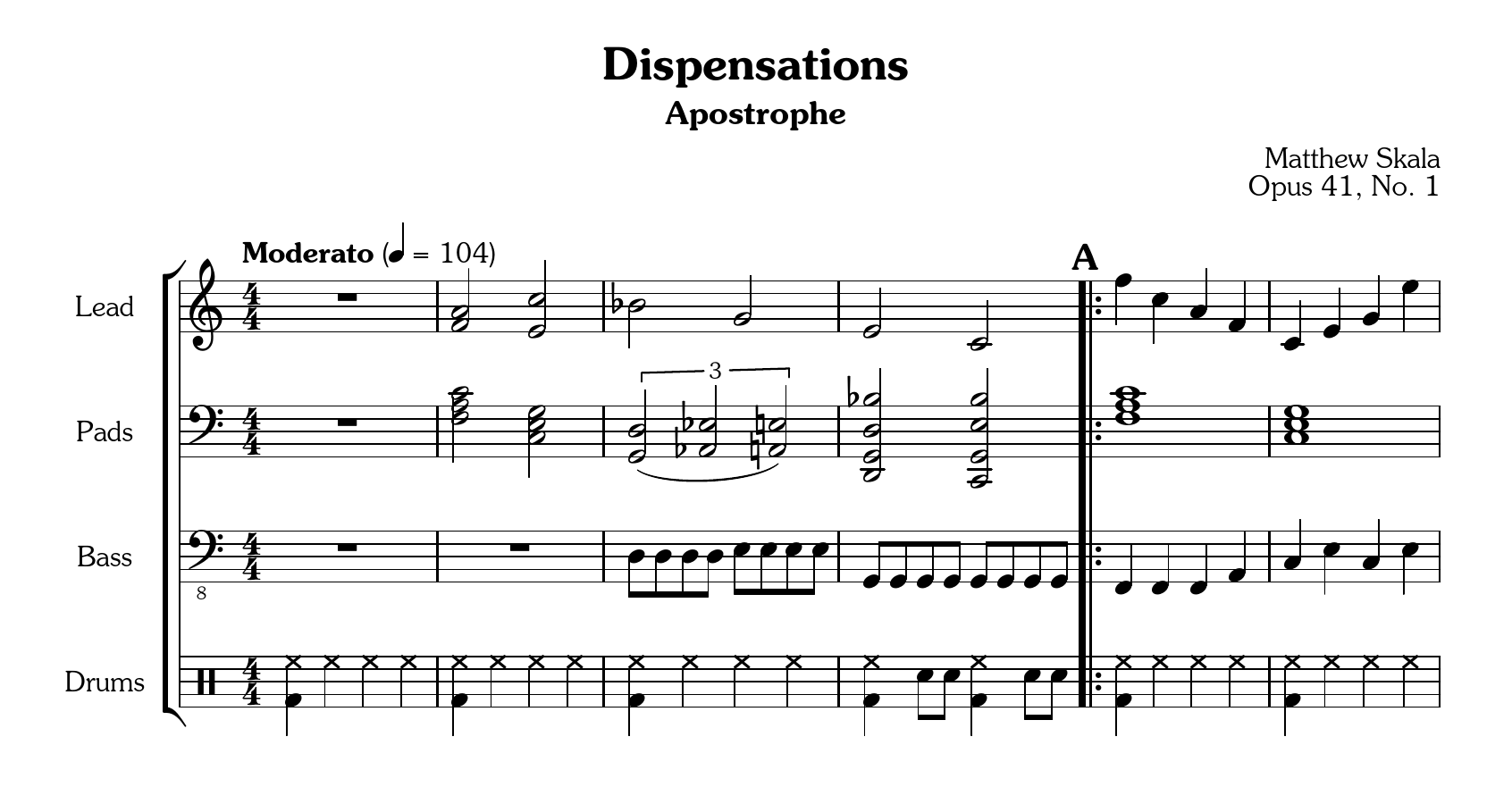 first system of sheet music for
Apostrophe
