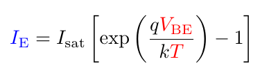 simplified Ebers-Moll equation for transistor current